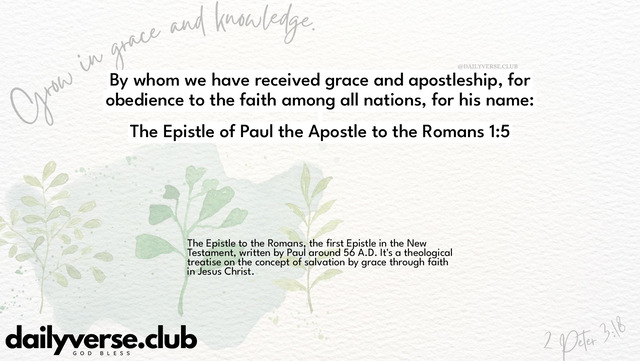 Bible Verse Wallpaper 1:5 from The Epistle of Paul the Apostle to the Romans