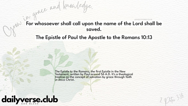 Bible Verse Wallpaper 10:13 from The Epistle of Paul the Apostle to the Romans