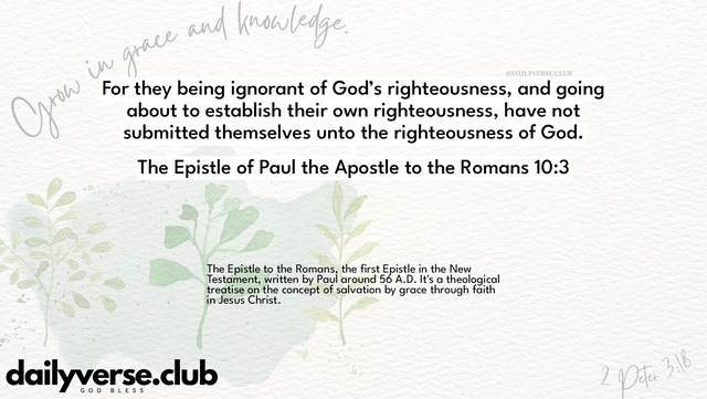 Bible Verse Wallpaper 10:3 from The Epistle of Paul the Apostle to the Romans