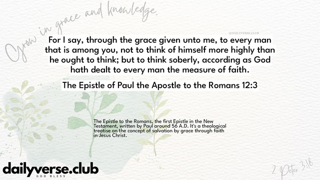 Bible Verse Wallpaper 12:3 from The Epistle of Paul the Apostle to the Romans