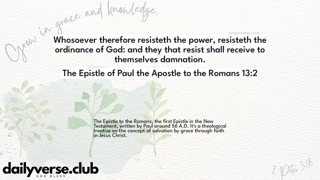 Bible Verse Wallpaper 13:2 from The Epistle of Paul the Apostle to the Romans