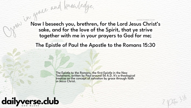 Bible Verse Wallpaper 15:30 from The Epistle of Paul the Apostle to the Romans