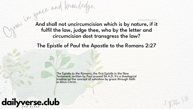 Bible Verse Wallpaper 2:27 from The Epistle of Paul the Apostle to the Romans