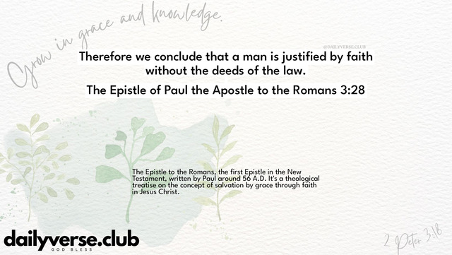 Bible Verse Wallpaper 3:28 from The Epistle of Paul the Apostle to the Romans