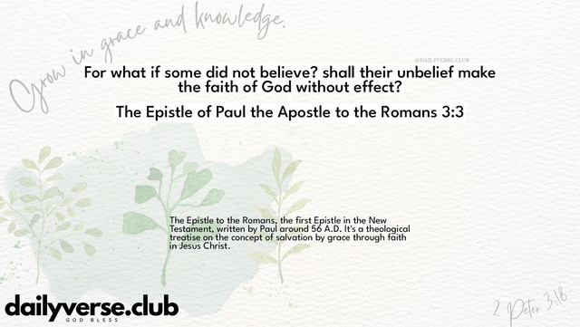 Bible Verse Wallpaper 3:3 from The Epistle of Paul the Apostle to the Romans