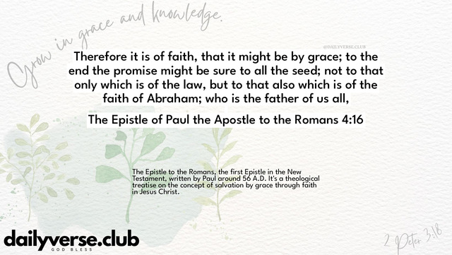 Bible Verse Wallpaper 4:16 from The Epistle of Paul the Apostle to the Romans