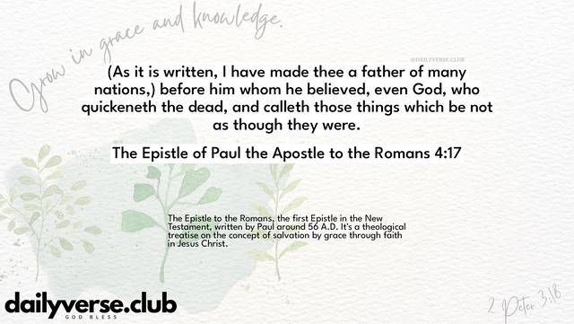 Bible Verse Wallpaper 4:17 from The Epistle of Paul the Apostle to the Romans
