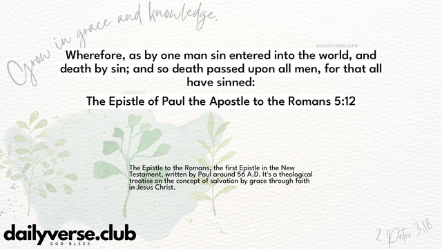 Bible Verse Wallpaper 5:12 from The Epistle of Paul the Apostle to the Romans