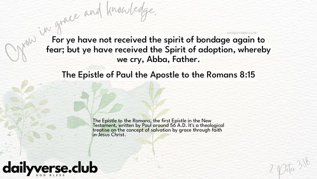 Bible Verse Wallpaper 8:15 from The Epistle of Paul the Apostle to the Romans