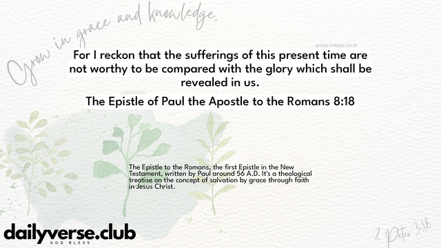 Bible Verse Wallpaper 8:18 from The Epistle of Paul the Apostle to the Romans