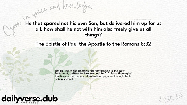 Bible Verse Wallpaper 8:32 from The Epistle of Paul the Apostle to the Romans