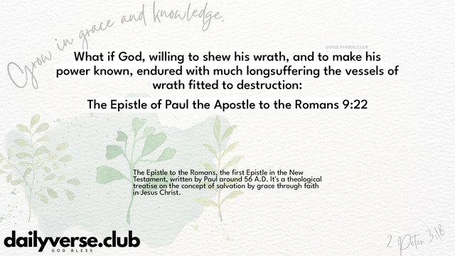 Bible Verse Wallpaper 9:22 from The Epistle of Paul the Apostle to the Romans