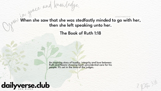 Bible Verse Wallpaper 1:18 from The Book of Ruth