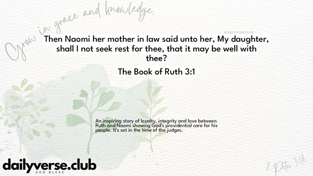 Bible Verse Wallpaper 3:1 from The Book of Ruth