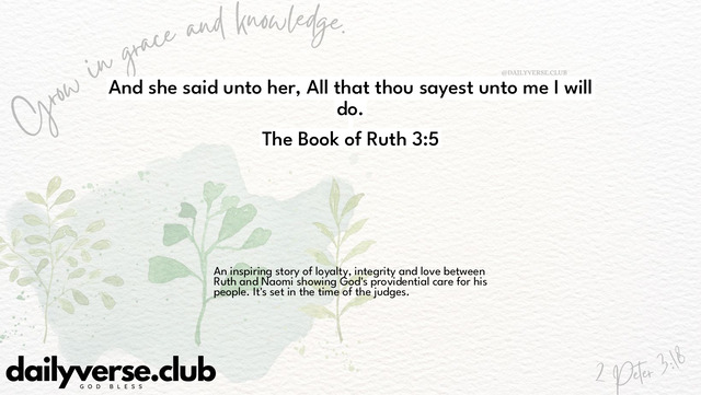 Bible Verse Wallpaper 3:5 from The Book of Ruth