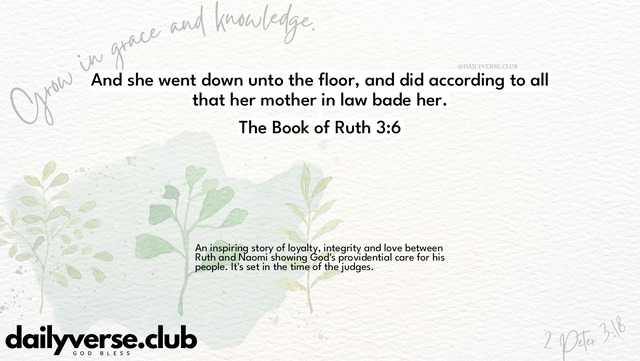 Bible Verse Wallpaper 3:6 from The Book of Ruth