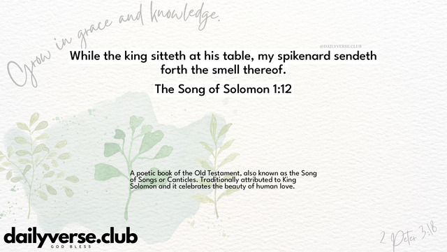 Bible Verse Wallpaper 1:12 from The Song of Solomon