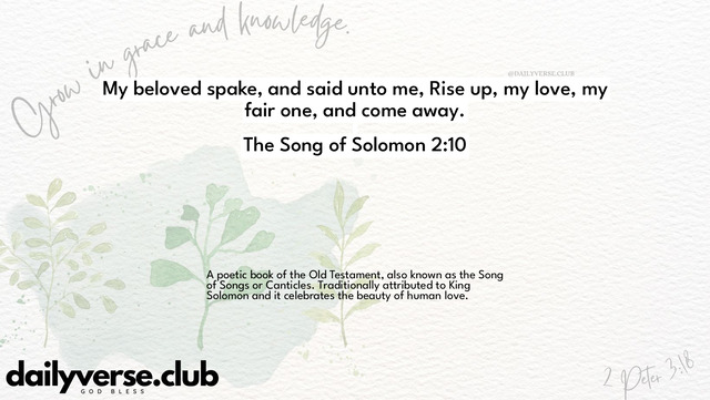 Bible Verse Wallpaper 2:10 from The Song of Solomon