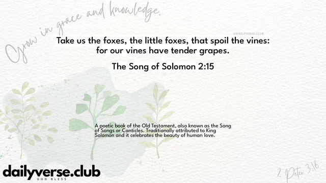 Bible Verse Wallpaper 2:15 from The Song of Solomon