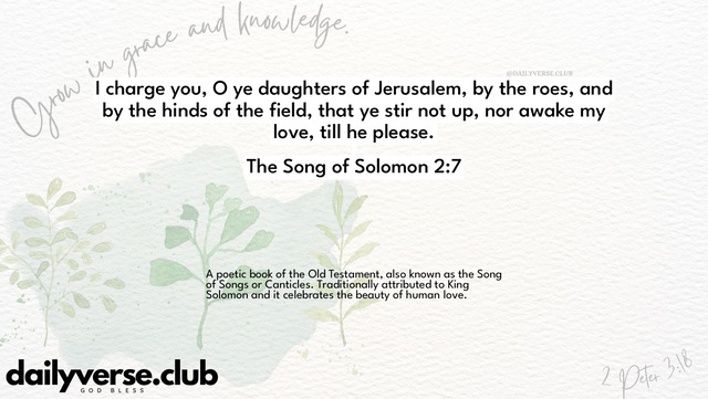 Bible Verse Wallpaper 2:7 from The Song of Solomon