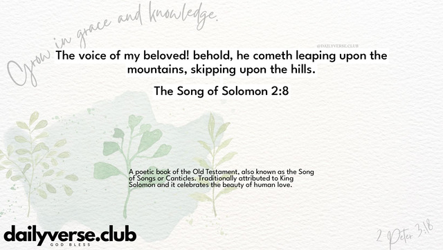 Bible Verse Wallpaper 2:8 from The Song of Solomon