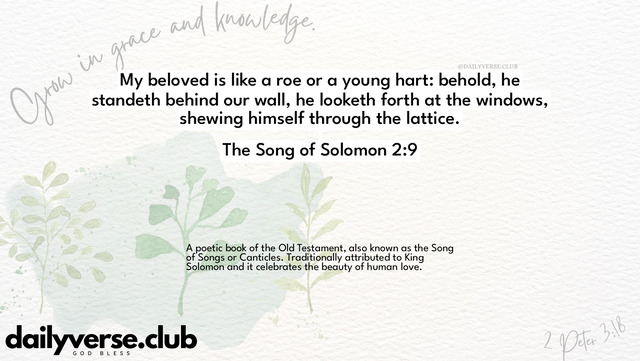 Bible Verse Wallpaper 2:9 from The Song of Solomon