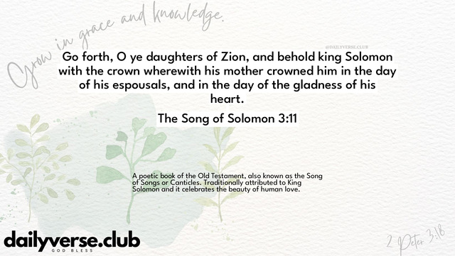 Bible Verse Wallpaper 3:11 from The Song of Solomon