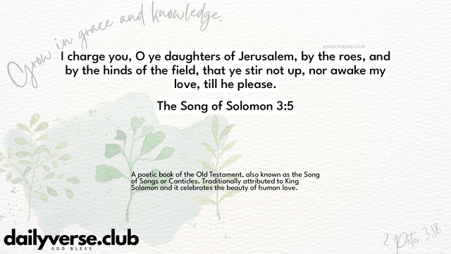 Bible Verse Wallpaper 3:5 from The Song of Solomon