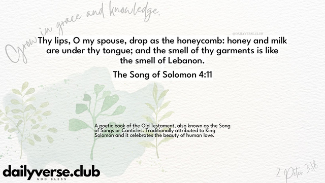 Bible Verse Wallpaper 4:11 from The Song of Solomon
