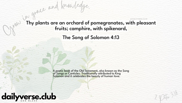 Bible Verse Wallpaper 4:13 from The Song of Solomon