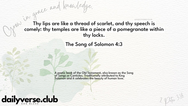 Bible Verse Wallpaper 4:3 from The Song of Solomon