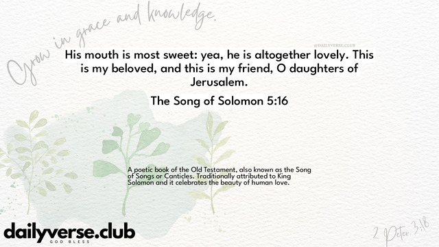 Bible Verse Wallpaper 5:16 from The Song of Solomon