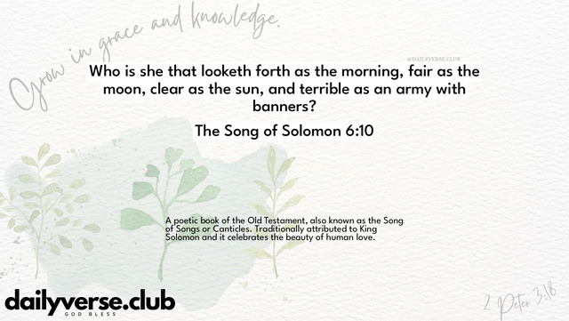Bible Verse Wallpaper 6:10 from The Song of Solomon