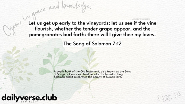 Bible Verse Wallpaper 7:12 from The Song of Solomon