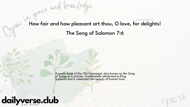 Bible Verse Wallpaper 7:6 from The Song of Solomon