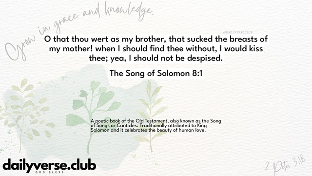 Bible Verse Wallpaper 8:1 from The Song of Solomon