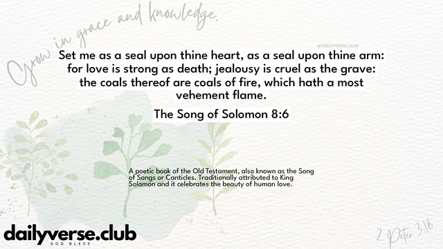 Bible Verse Wallpaper 8:6 from The Song of Solomon