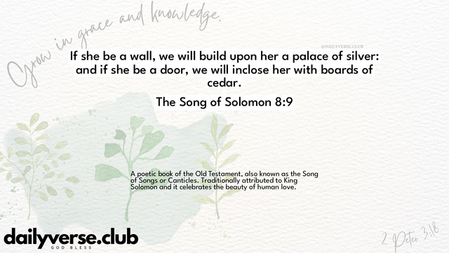Bible Verse Wallpaper 8:9 from The Song of Solomon