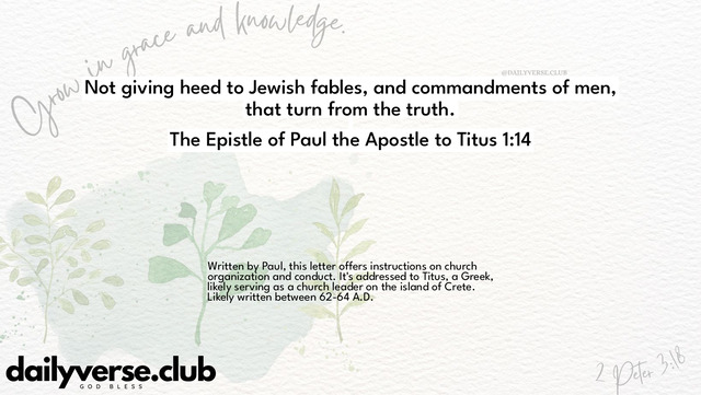 Bible Verse Wallpaper 1:14 from The Epistle of Paul the Apostle to Titus
