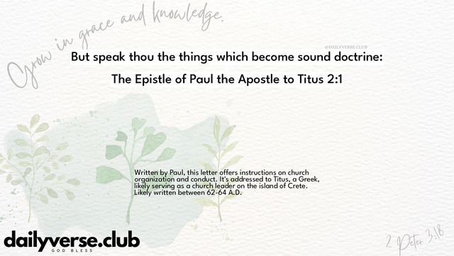 Bible Verse Wallpaper 2:1 from The Epistle of Paul the Apostle to Titus