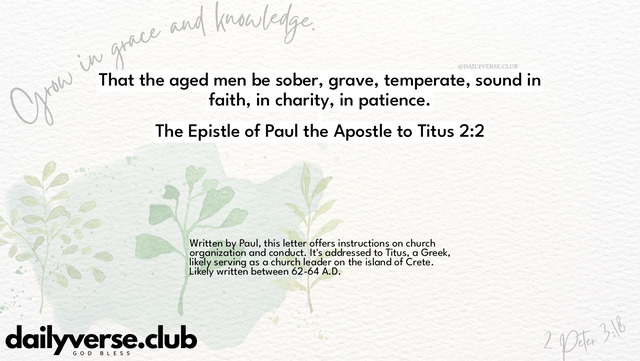 Bible Verse Wallpaper 2:2 from The Epistle of Paul the Apostle to Titus