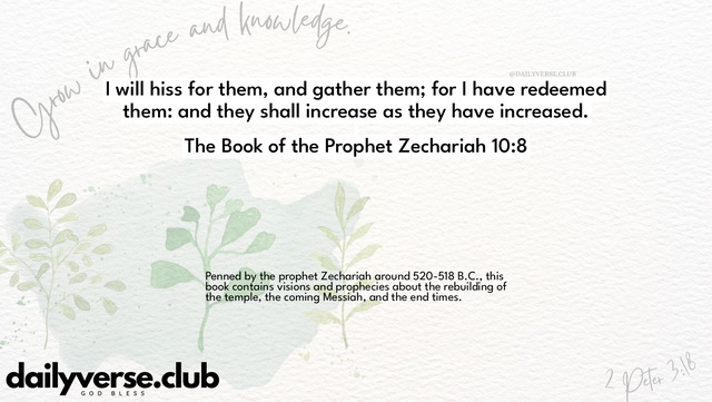 Bible Verse Wallpaper 10:8 from The Book of the Prophet Zechariah