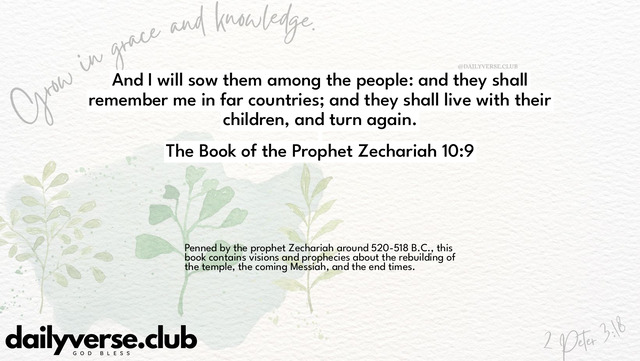 Bible Verse Wallpaper 10:9 from The Book of the Prophet Zechariah