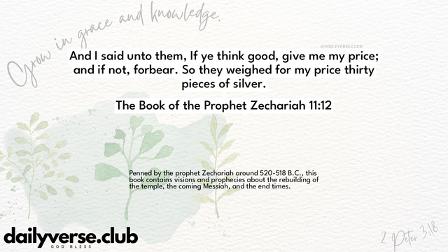 Bible Verse Wallpaper 11:12 from The Book of the Prophet Zechariah