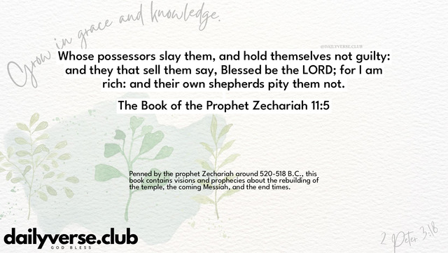 Bible Verse Wallpaper 11:5 from The Book of the Prophet Zechariah