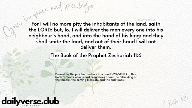 Bible Verse Wallpaper 11:6 from The Book of the Prophet Zechariah