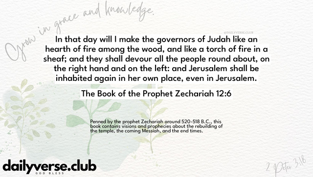 Bible Verse Wallpaper 12:6 from The Book of the Prophet Zechariah