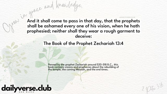 Bible Verse Wallpaper 13:4 from The Book of the Prophet Zechariah