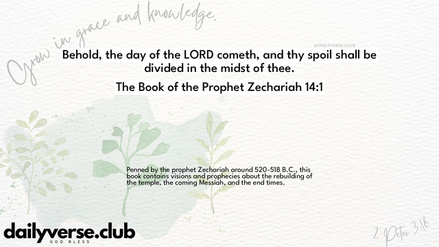 Bible Verse Wallpaper 14:1 from The Book of the Prophet Zechariah