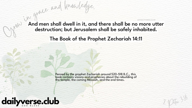 Bible Verse Wallpaper 14:11 from The Book of the Prophet Zechariah
